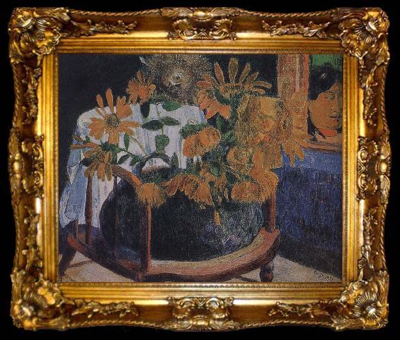 framed  Paul Gauguin Sunflower, ta009-2